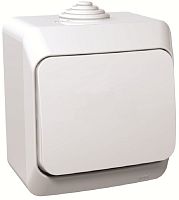 Переключатель накладной Systeme Electric Этюд 1-кл. проходной IP44 белый  картинка